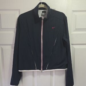 Nike Navy Full Zip Jacket with Pink  Swoosh